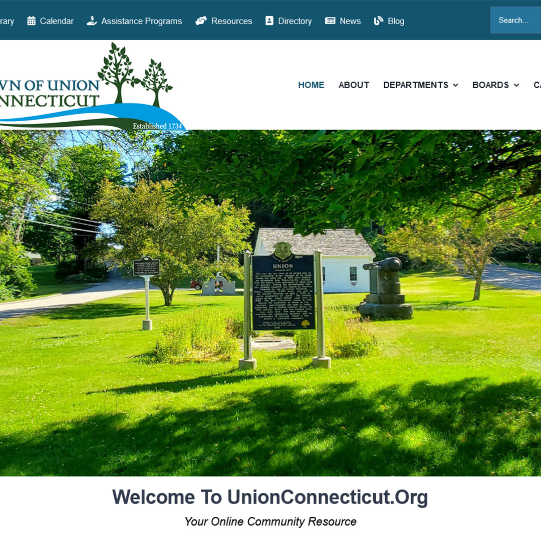 Custom Website for the Town of Union Connecticut 